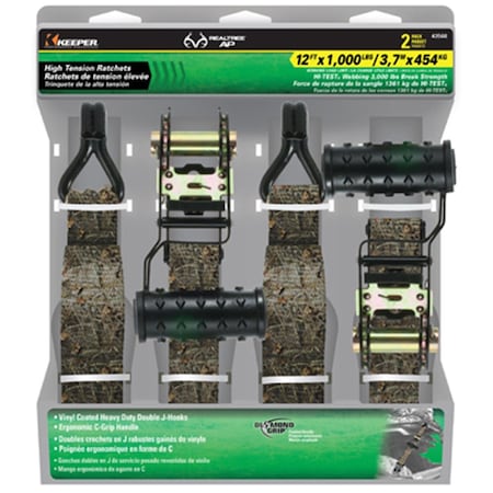 Keeper 43568 1.25 in. x 12 ft. Camo Ratchet Tie Down, 2 Pack KE573739